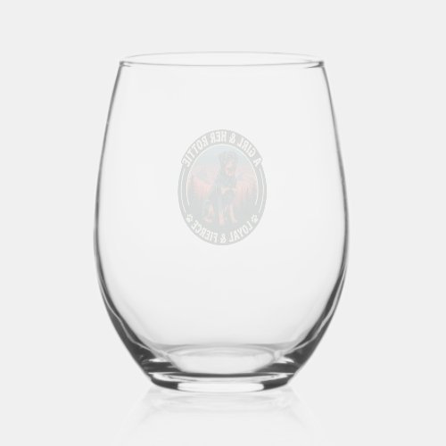 Girl Her Rottie Loyal Fierce Rottweiler Dog Mounta Stemless Wine Glass
