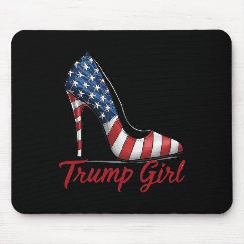 Girl High Heel Stilettos American Flag Trump 2024  Mouse Pad