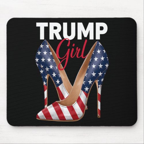 Girl High Heel Stilettos American Flag Trump 2024  Mouse Pad