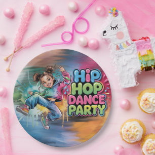 Girl Hip Hop Dance Birthday Party Paper Plates