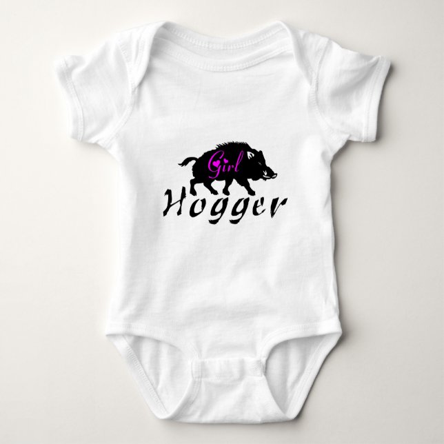 GIRL HOG HUNTING BABY BODYSUIT (Front)