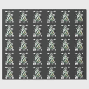 Girl, Hold My Earrings Liberity Status American Wrapping Paper