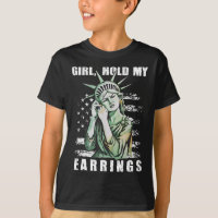 Girl Hold My Earrings Statue Subtle Resist Trump H