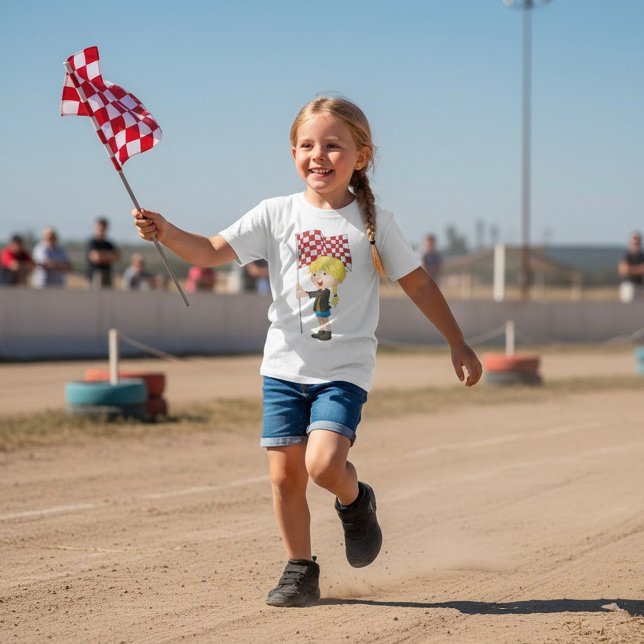 Girl Holding A Checkered Flag T-Shirt (Creator Uploaded)