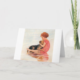 Girl Holding a Dog, Jessie Willcox Smith Card