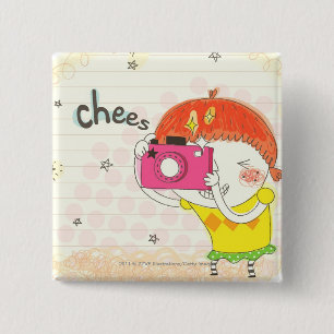 Girl holding camera, clicking button