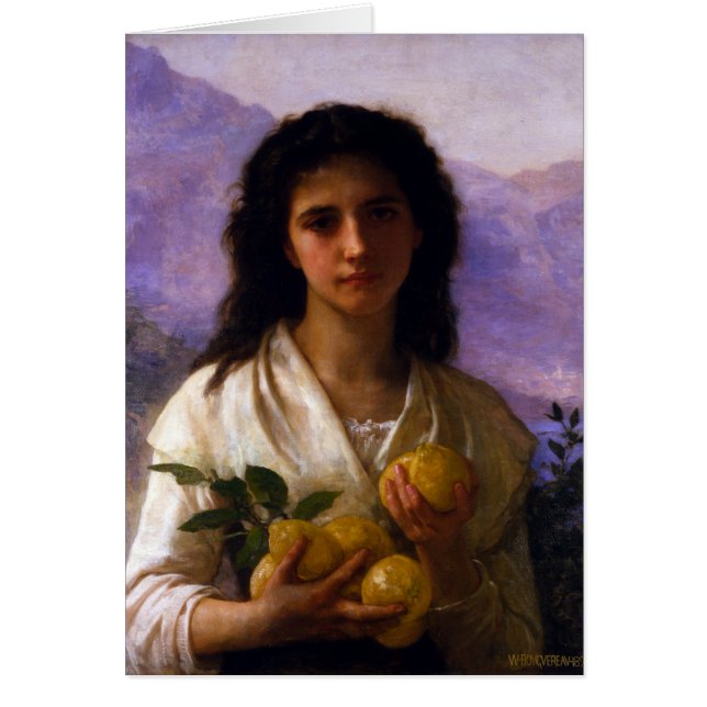 Girl Holding Lemons William-Adolphe Bouguereau Cards (Front)