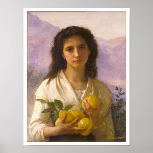 Girl Holding Lemons  William_Adolphe Bouguereau Poster