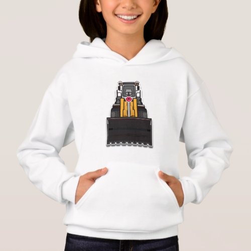 Girl Hoodie with funny Lady Bulldozer