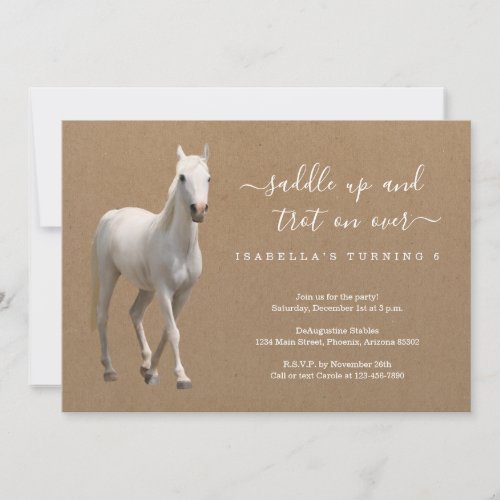 Girl Horse Riding Birthday Party Invitation