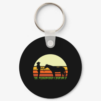 Girl Horse Riding Shirt I Vintage Cowgirl Texas Ra Keychain
