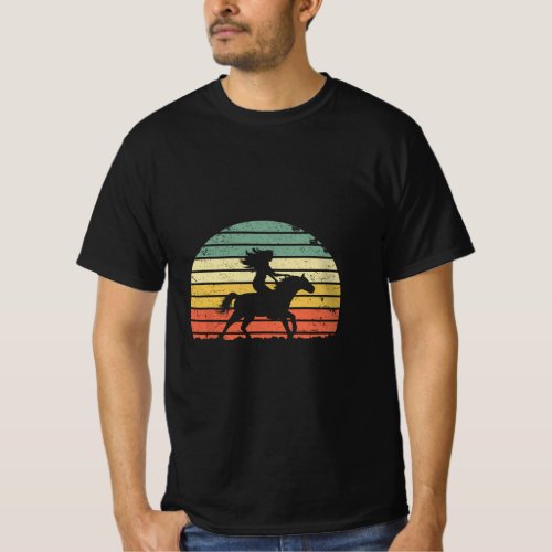 Girl Horse Riding Vintage Cowgirl Texas Ranch  T_Shirt