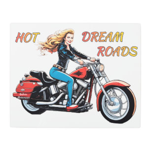 Girl Hot Dream Roads Metal Print