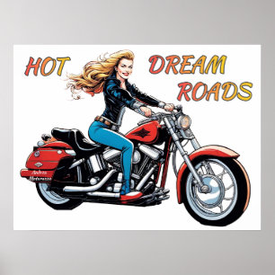 Girl Hot Dream Roads Poster