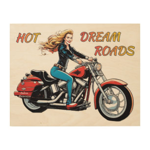 Girl Hot Dream Roads Wood Wall Art