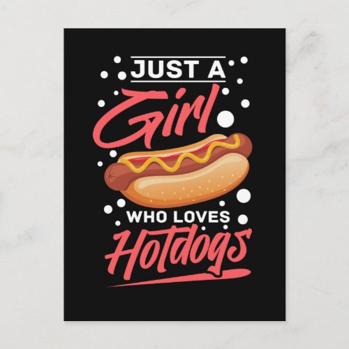 Girl Hotdog Fast Food Grill Postcard