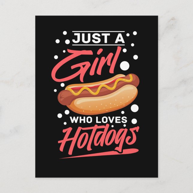 Girl Hotdog Fast Food Grill Postcard (Front)