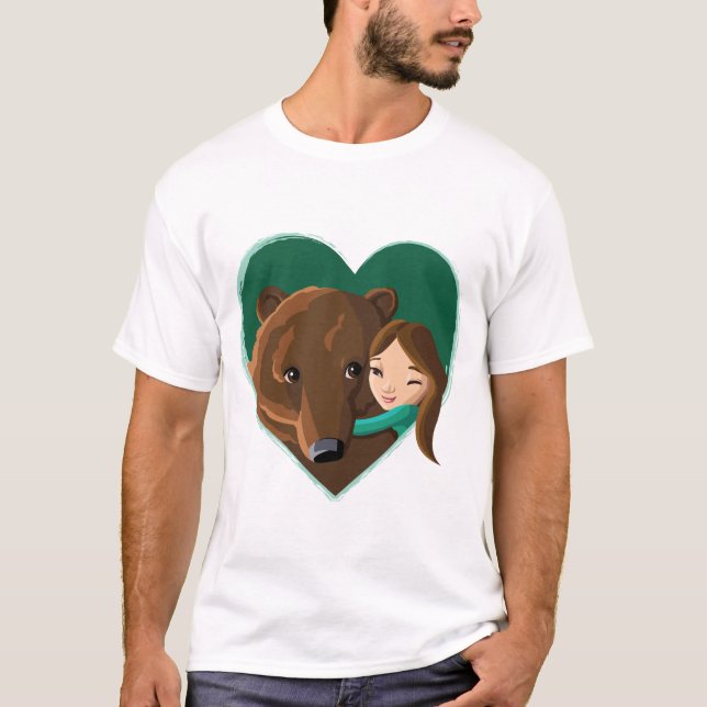 Girl Hugging Bear T-Shirt (Front)
