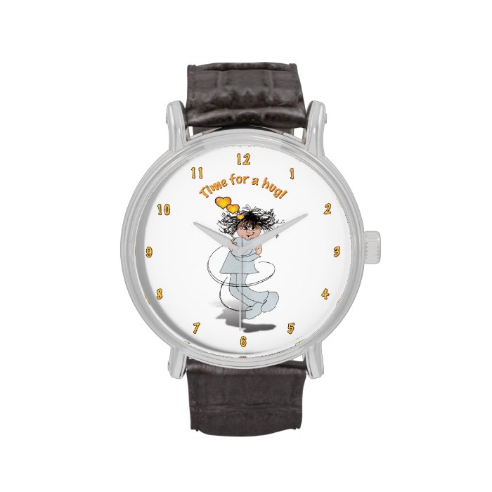 Girl hugging herself "Time for a hug" Wrist Watch