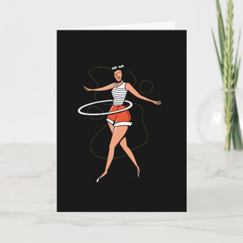 Girl hula hoop card