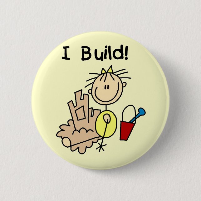 Girl I Build T-shirts and Gifts Button (Front)