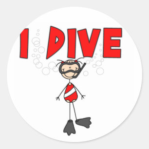 Girl I Dive T-shirts and Gifts Classic Round Sticker