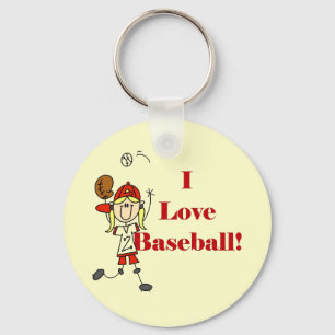 Girl I Love Baseball Tshirts and Gifts Keychain
