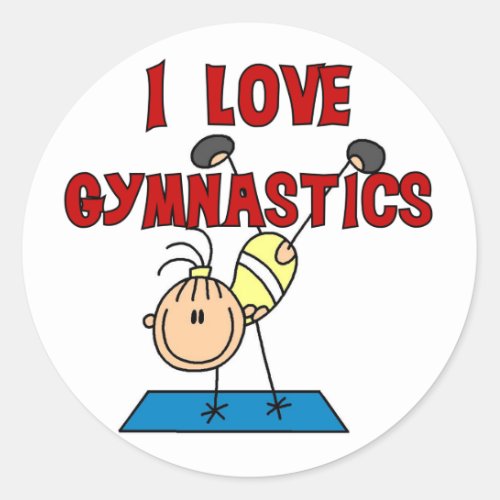 Girl I Love Gymnastics Classic Round Sticker