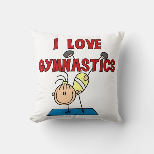 Girl I Love Gymnastics Throw Pillow