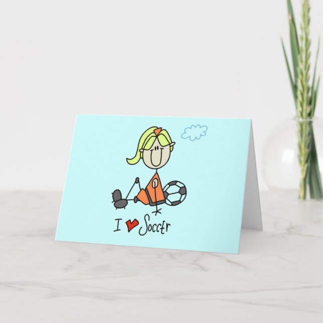 Girl I Love Soccer T-shirts and Gifts Card (Front)