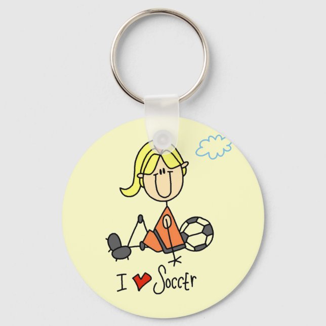 Girl I Love Soccer T-shirts and Gifts Keychain (Front)