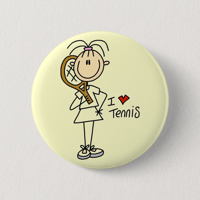 Girl I Love Tennis Tshirts and Gifts Button (Front)