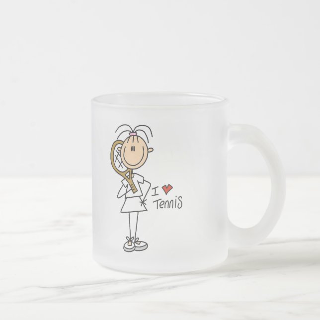 Girl I Love Tennis Tshirts and Gifts Frosted Glass Coffee Mug (Right)