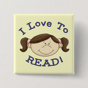 Girl I Love to Read Tshirts and Gifts Button