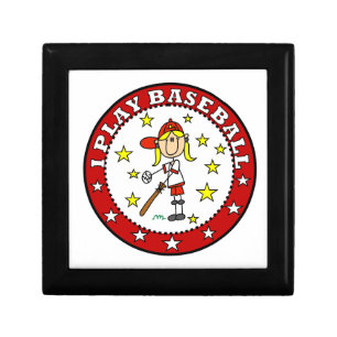 Girl I Play Baseball T shirts and Gifts Jewelry Box