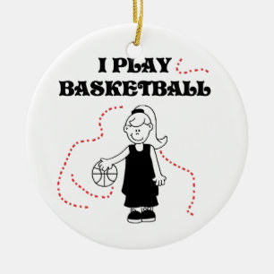 Girl I Play Basketball T-shirts and Gifts Ceramic Ornament