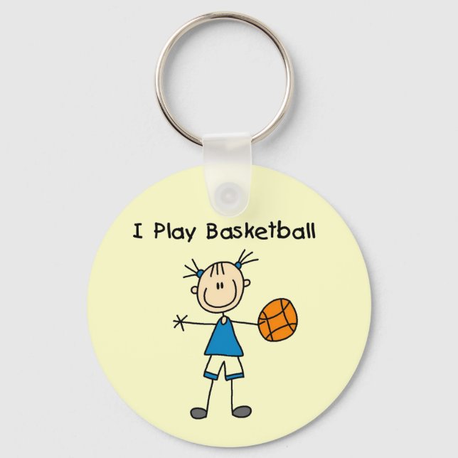Girl I Play Basketball Tshirts and Gifts Keychain (Front)