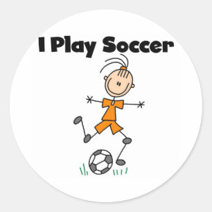 Girl I Play Soccer Classic Round Sticker