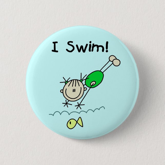 Girl I Swim T-shirts and Gifts Pinback Button (Front)
