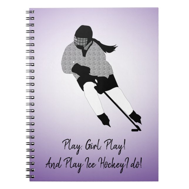 Girl Ice Hockey Player  Notebook (Front)