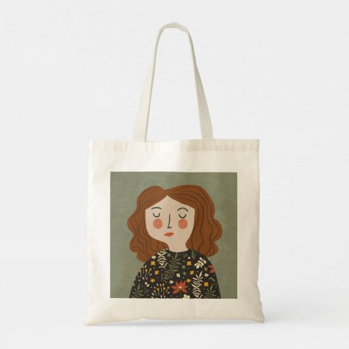 Girl illustration cute graphic tote bag