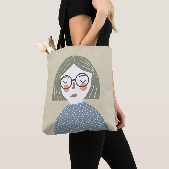 Girl illustration tote bag (Close Up)