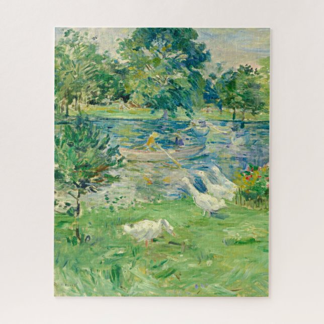 Girl in a Boat with Geese by Berthe Morisot Jigsaw Puzzle (Vertical)