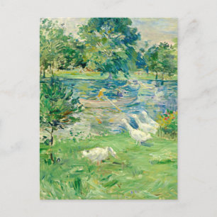 Girl in a Boat with Geese by Berthe Morisot Postcard