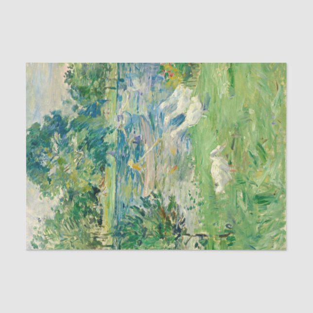 Girl in a Boat with Geese by Berthe Morisot Tissue Paper (Front)