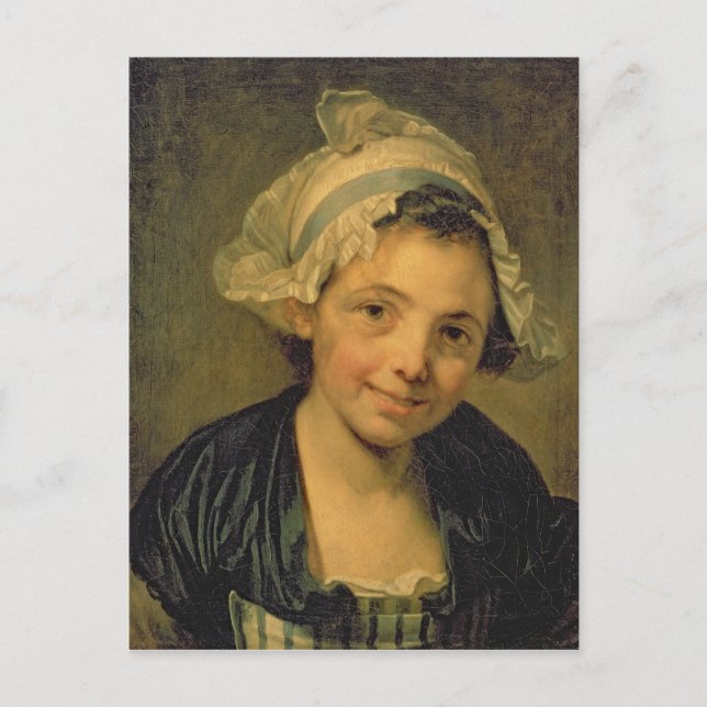Girl in a Bonnet, 1760s Postcard (Front)