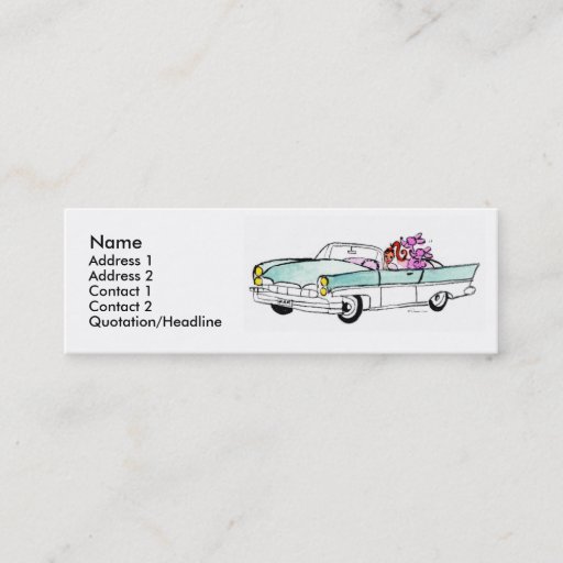 Customizable Girl in a Convertable Profile Cards Business Cards