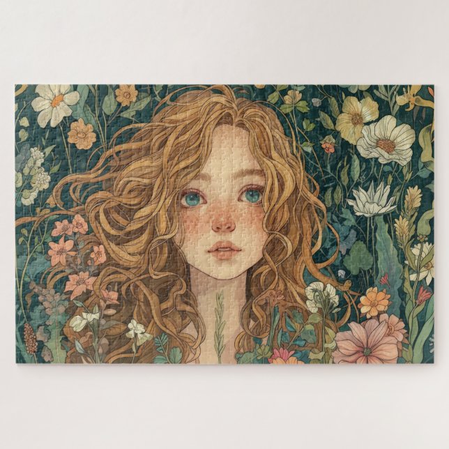 Girl in a Garden Jigsaw Puzzle (Horizontal)
