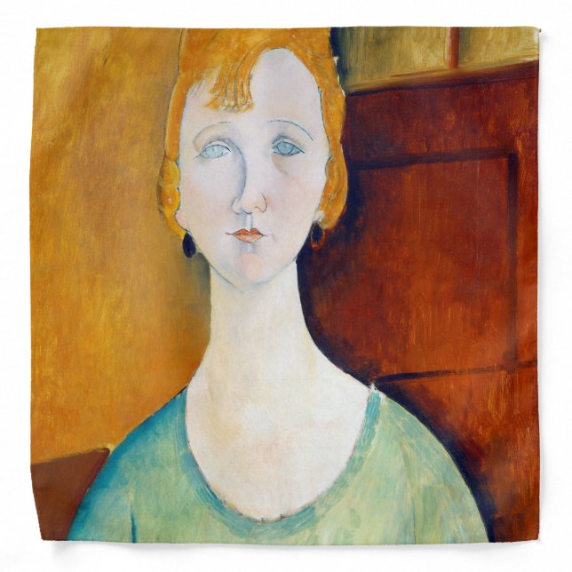 Girl in a Green Blouse, Modigliani Bandana (Front)