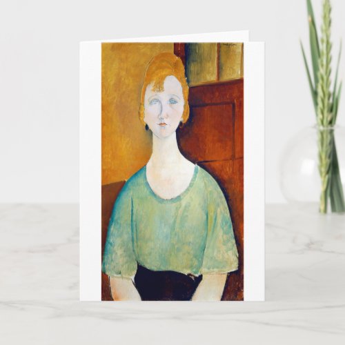 Girl in a Green Blouse Modigliani Card